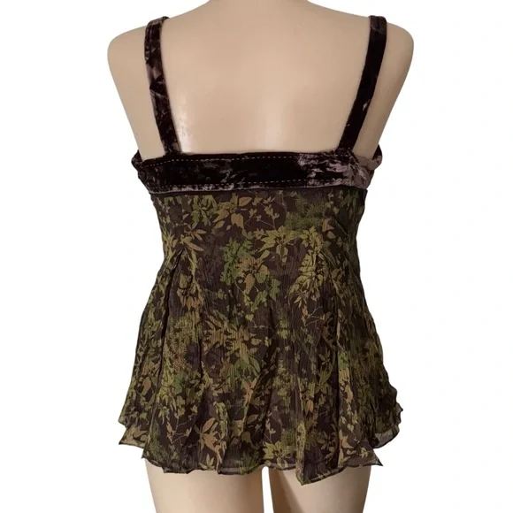 REBE Size 6 Boho Velvet Trim Camisole Tank - Picture 6 of 12